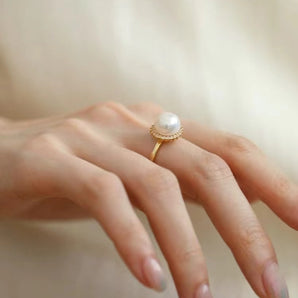 18K Gold Freshwater Pearl Ring